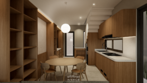 ruang makan dengan desain modern minimalis